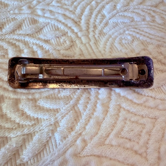 Vintage Silver and Turquoise 3” Hair Barrette - Picture 6 of 12